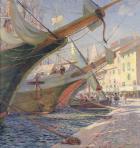 View of a Mediterranean Port, 1913 (oil on canvas)