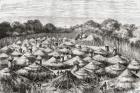 The village of Kiwana, Tanzania, as it was in the late 19th century, from 'Africa Pintoresca', published 1888 (engraving)