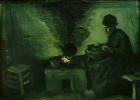 Peasant Woman by the Hearth, c.1885 (oil on canvas laid on board)
