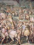 The Siege of Livorno by Maximilian I (1459-1519) from the Salone dei Cinquecento, 1555-72 (fresco)