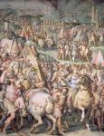 The Siege of Livorno by Maximilian I (1459-1519) from the Salone dei Cinquecento, 1555-72 (fresco)