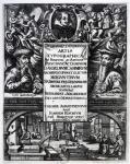 Frontispiece to 'On the Origin and History of Typography' by Bernardus Mallinckrodt, 1634 (engraving) (b/w photo)