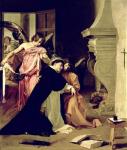 Temptation of St.Thomas Aquinas (oil on canvas)
