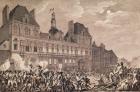 Robespierre, Saint-Just, Couthon and Hanriot Taking Refuge in the Hotel-de-Ville in Paris, 9 Thermidor Year II (27th July 1794) 1800 (engraving)