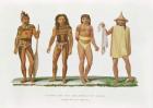 Natives of the islands of Iros, Penelap and Aouara in the Caroline Islands archipelago (engraving)