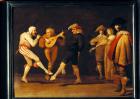 Farce Actors Dancing (oil on panel)