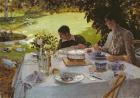 Breakfast in the Garden, 1883 (oil on canvas)