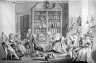 A private rehersal of Jane Shore, made by John Petit after William Holland, 1790 (etching)