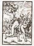 Death comes for Adam and Eve, engraved by Georg Scharffenberg, from 'Der Todten Tanz', published Basel, 1843 (litho)