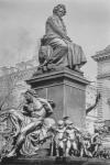 Monument to Ludwig van Beethoven, the composer seated on a pedestal above figures alluding to the Ninth Symphony, by Kaspar Ritter von Zumbusch (1830-1915), 1880 (bronze) (b/w photo)