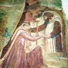 Pilgrim with a Monk, 1360-1370 (fresco)