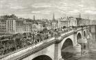 London Bridge in the nineteenth century, from 'London Pictures: Drawn with Pen and Pencil', by Rev. Richard Lovett, published 1890 (litho)