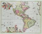 Novissima et Accuratissima Totius Americae Descriptio per N. Visscher, 1648 (colour engraving)