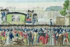 Return of the French Royal Family to Paris on the 25th June 1791 (coloured engraving)