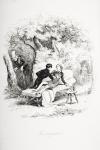 The recognition, illustration from `Nicholas Nickleby' by Charles Dickens (1812-70) published 1839 (litho)