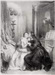 Heloise and Abelard (engraving) (b/w photo)