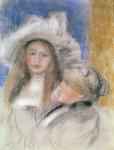 Berthe Morisot (1841-95) and her Daughter Julie Manet (1878-1966) (pastel on paper)