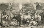 A Dinka cattle park, Southern Sudan, Africa, from 'The World's Inhabitants' by G.T. Bettany, published 1888 (engraving)