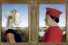 Portraits of Duke Federico da Montefeltro (1422-82) and Battista Sforza, c.1465 (tempera on panel) (see also 95420)