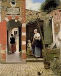 Courtyard of a house in Delft, 1658 (oil on canvas)