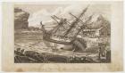Repairing of Captain Cooks ship in Endeavour River (engraving)