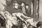 Friar Laurence arrives at the Capulet crypt to find Romeo, Juliet and Paris all dead, from 'The Illustrated Library Shakespeare', published London 1890 (litho)