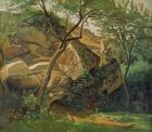 Rocks at Fontainebleau, 1842 (oil on canvas)