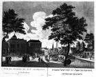 View of the Synagogues for German Jews in Amsterdam, 1801 (engraving)