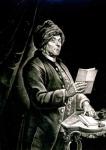 Portrait of Benjamin Franklin, 1777 (litho) (b/w photo)