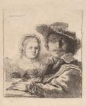 Self Portrait with Saskia, 1636 (etching)