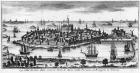 View of St. Malo (engraving) (b/w photo)