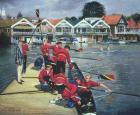 Towards the Boathouses, Henley, 1997 (oil on canvas)