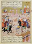 Ms d-212 A Game of Polo Between a Team of Men and a Team of Women, from the 'Khamsa' of Nizami, c.1550 (vellum)