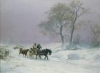 The wintry road to market (oil)
