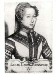 Louise Labe (c.1524-66) La Belle Cordiere, 1555 (woodcut) (b/w photo)