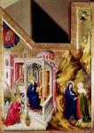 Altarpiece of the Chartreuse de Champmol, left hand side depicting the Annunciation and the Visitation, c.1393-99 (oil on panel)