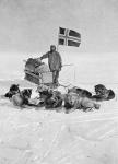 Captain Roald Amundsen at the South Pole, 1912, from 'The Year 1912', published London, 1913 (litho)