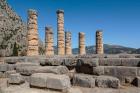 Ancient Delphi, Phocis, Greece. Remains of the Temple of Apollo (photo)