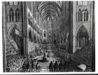 The Coronation of Charles II in Westminster Abbey, 23 April 1661 (engraving) (b/w photo)
