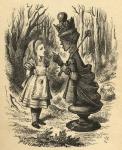 Alice and the Red Queen, illustration from 'Through the Looking Glass' by Lewis Carroll (1832-98) first published 1871 (litho)