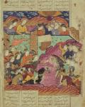 Battle between Feradin and Zahaki, illustration from the 'Shahnama' (Book of Kings) by Abu'l-Qasim Manur Firdawsi (c.934-c.1020) 1619 (gouache on paper)