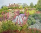 Spires of Kniphofia and Great Dixter (oil on canvas)