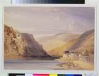 The Rhine at Assmannshausen (w/c & scraping out on wove paper)