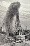 The Petroleum Oil Wells at Baku on the Caspian: A Fountain of Petroleum Oil, from 'The Illustrated London News', 6th December 1886 (engraving)