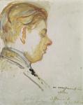 Study for a Portrait of Francis Poulenc (1899-1963) 19th July 1920 (oil on canvas)