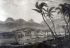 Port Louis from 'Views in the Mauritius' by T.Bradshaw, engraved by William Rider, 1831 (engraving) (b/w photo)