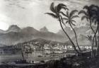 Port Louis from 'Views in the Mauritius' by T.Bradshaw, engraved by William Rider, 1831 (engraving) (b/w photo)