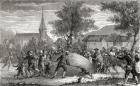 The Destruction of Charles's balloon, Paris, August 27th 1783, from 'Wonderful Balloon Ascents or the Conquest of the Skies', by Fulgence Marion, published in c.1870 (litho)