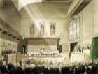 Court of King's Bench, Westminster Hall, from 'The Microcosm of London', engraved by J. Black (fl.1791-1831), pub. by R. Ackermann (1764-1834) 1808 (coloured aquatint)