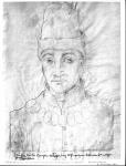 Ms 266 f.37 Portrait of Humphrey of England (1390-1447) Duke of Gloucester, from the 'Recueil d'Arras' (pencil on paper) (b/w photo)